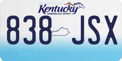 KY license plate 838JSX