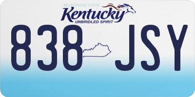 KY license plate 838JSY