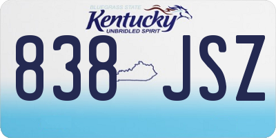 KY license plate 838JSZ