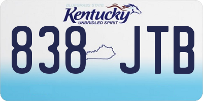 KY license plate 838JTB