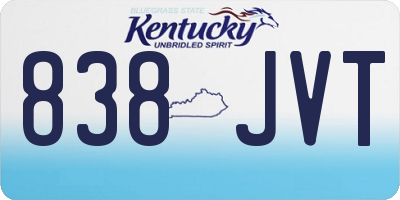 KY license plate 838JVT