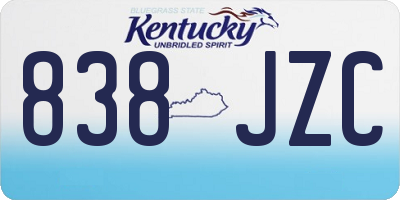 KY license plate 838JZC