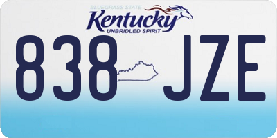 KY license plate 838JZE