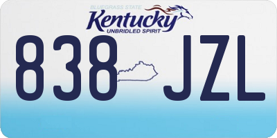 KY license plate 838JZL