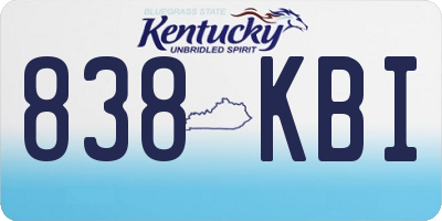 KY license plate 838KBI