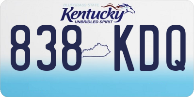 KY license plate 838KDQ
