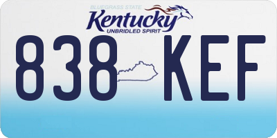 KY license plate 838KEF
