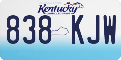 KY license plate 838KJW