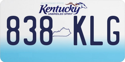 KY license plate 838KLG