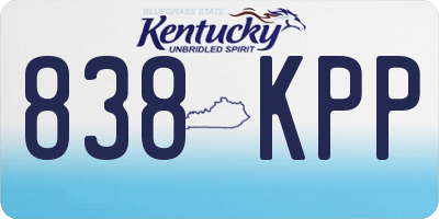 KY license plate 838KPP