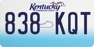 KY license plate 838KQT