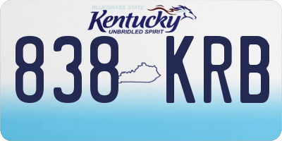KY license plate 838KRB