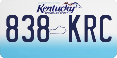 KY license plate 838KRC