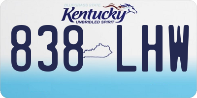 KY license plate 838LHW