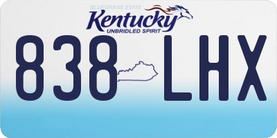 KY license plate 838LHX