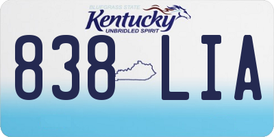 KY license plate 838LIA