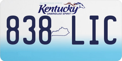 KY license plate 838LIC