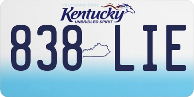 KY license plate 838LIE