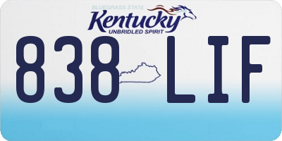 KY license plate 838LIF