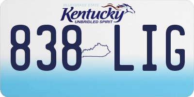 KY license plate 838LIG