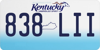KY license plate 838LII