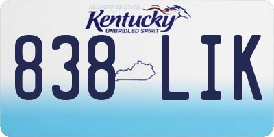 KY license plate 838LIK