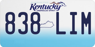 KY license plate 838LIM