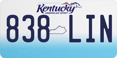 KY license plate 838LIN