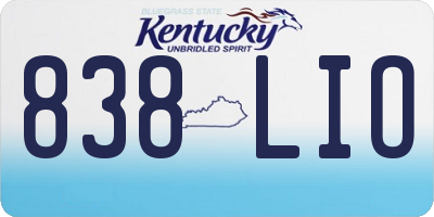 KY license plate 838LIO