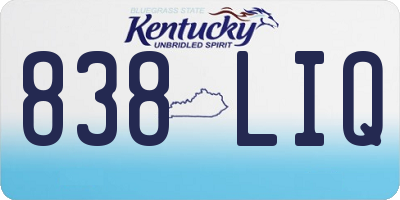 KY license plate 838LIQ