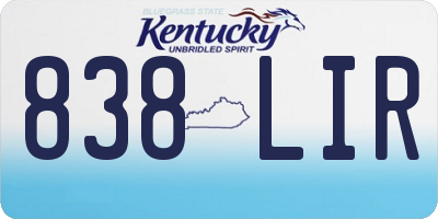 KY license plate 838LIR