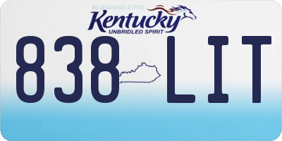 KY license plate 838LIT