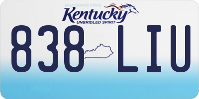KY license plate 838LIU