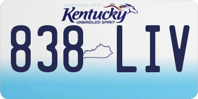 KY license plate 838LIV