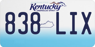 KY license plate 838LIX
