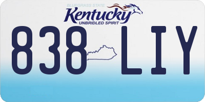 KY license plate 838LIY