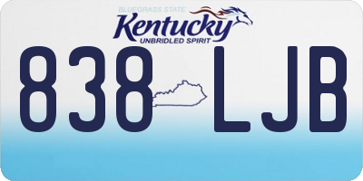 KY license plate 838LJB