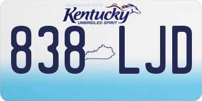 KY license plate 838LJD