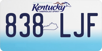 KY license plate 838LJF