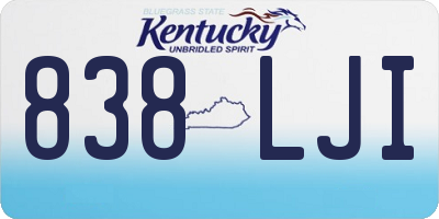 KY license plate 838LJI