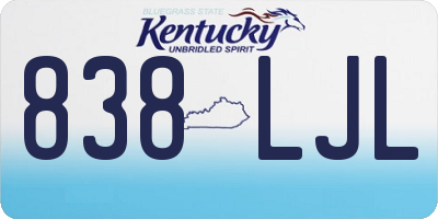 KY license plate 838LJL