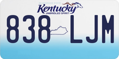 KY license plate 838LJM