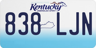 KY license plate 838LJN