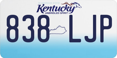 KY license plate 838LJP