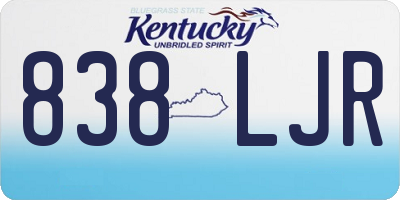 KY license plate 838LJR