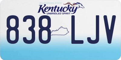 KY license plate 838LJV