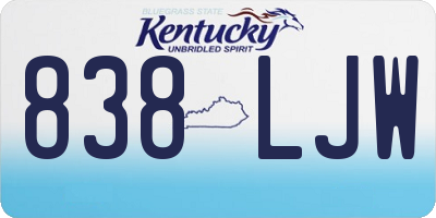 KY license plate 838LJW