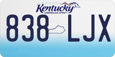 KY license plate 838LJX