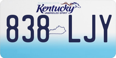 KY license plate 838LJY