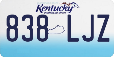 KY license plate 838LJZ